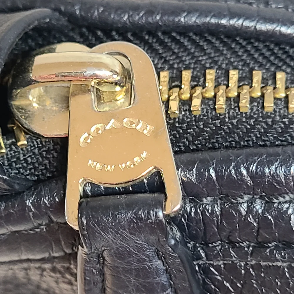 Coach Central Satchel Black Pebbled Leather EUC - Picture 5 of 16
